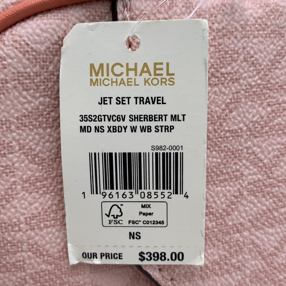 Michael Kors Jet Set Travel Medium NS Logo Stripe Crossbody Bag 
SHERBER… - Picture 15 of 15